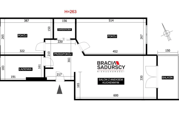 57m2 3 pok balkon nowoczesne os.Boryczów