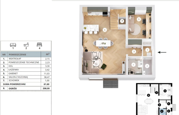 Wawer Segment skrajny 123m2 działka 208m2
