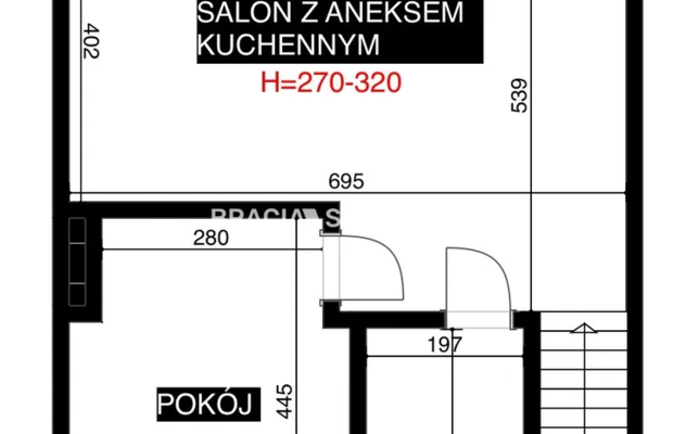 2-pok, 48 m² (ok. 60 m² po podłodze), balkon