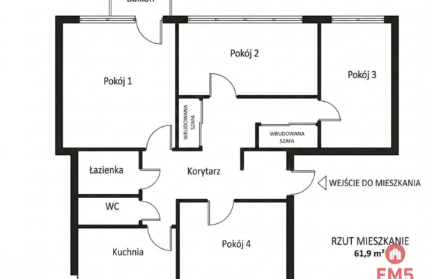 4 pokoje Os.Piasta 2 piętro