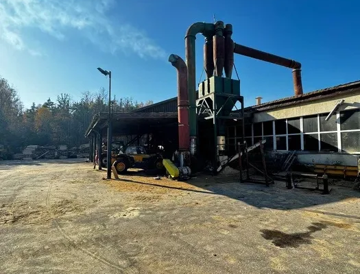 Sprzedam kompletny zakład drzewny: tartak, pellet 2 t/h, linia do palet, suszarnia , 1,5 Ha