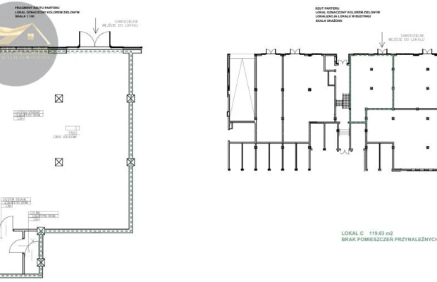 Lokale użytkowe od 109m2 do 179m2