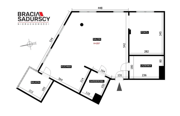  2 pokoje 50 m² garderoba garaż Kliny