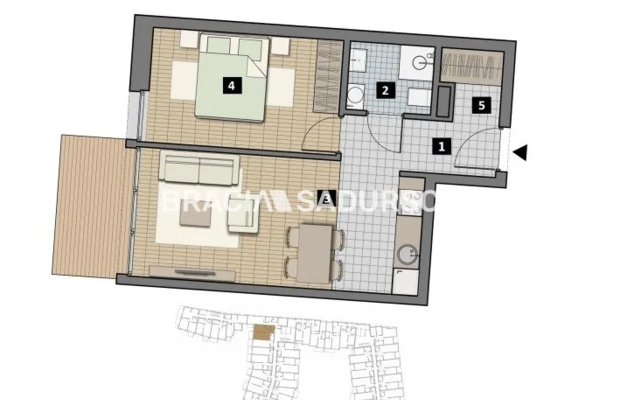 Dostępne mieszkania od 25m2 do 63m2. 