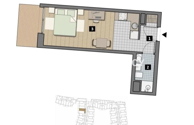 Dostępne mieszkania od 25m2 do 63m2. 