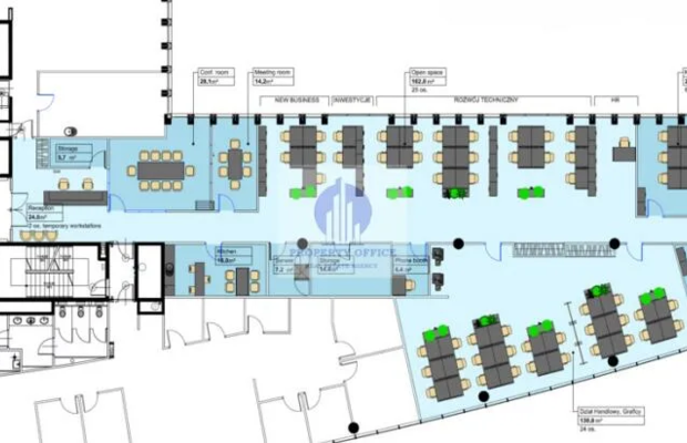 Śródmieście: lokal biurowy 752 m2 do podnajmu