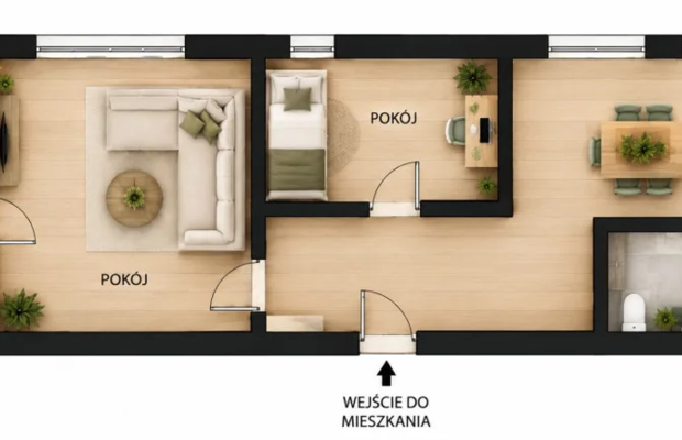3-pokojowe mieszkanie 66 m² | Panorama miasta