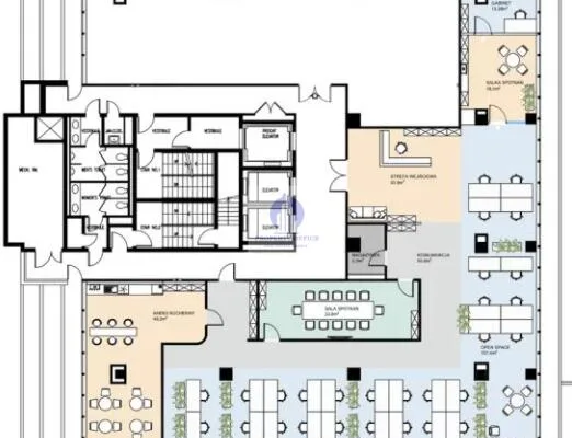 Śródmieście: lokal biurowy 493,15m2 do wynajęcia.