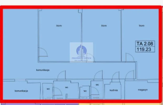 Ursynów : lokal biurowy 127,58 m2 do wynajęcia
