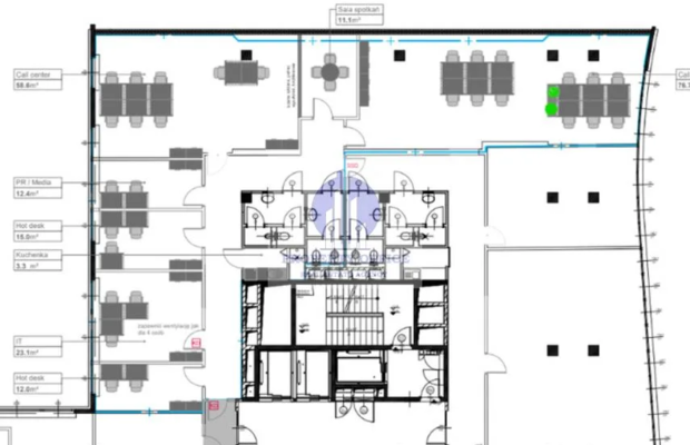 Śródmieście -lokal biurowy 274m2 do wynajęcia