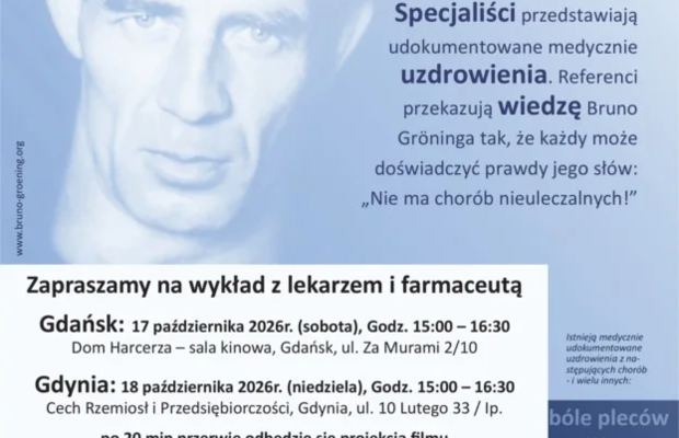 Gdańsk wykład z lekarzem: Prosta droga do pełni zdrowia i szczęścia 17.10.2026