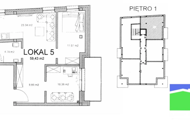 Pabianice - lokal 59,43 m2 ul. Warszawska