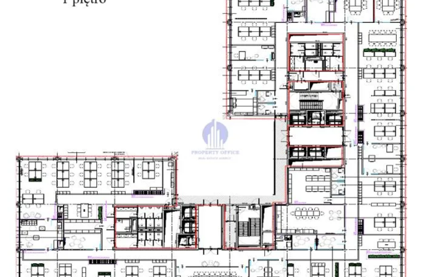Mokotów: lokal biurowy 1294 m2 do wynajęcia