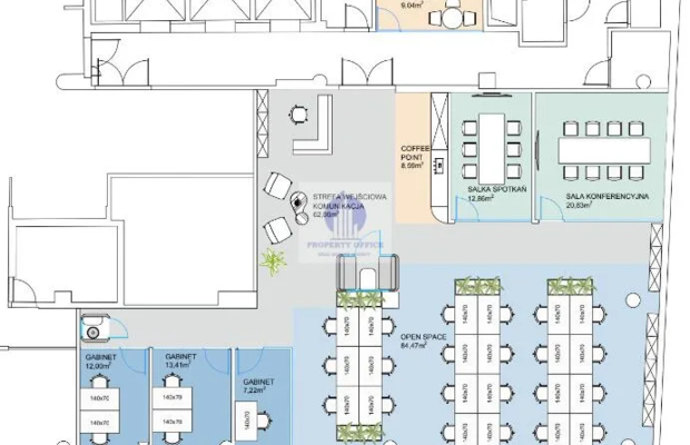 Śródmieście: lokal biurowy 261m2 do wynajęcia