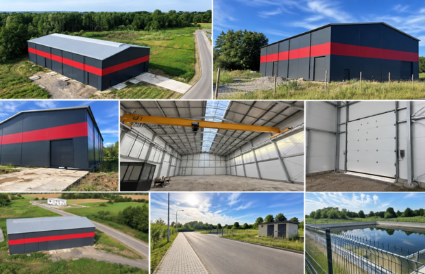 Hala produkcyjna - magazynowa 1008 m2 SUWNICA 9 m FV23%