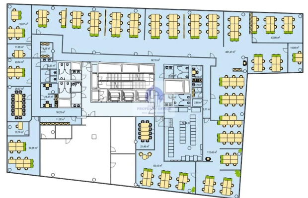 Mokotów: lokal biurowy 1361m2 do wynajęcia