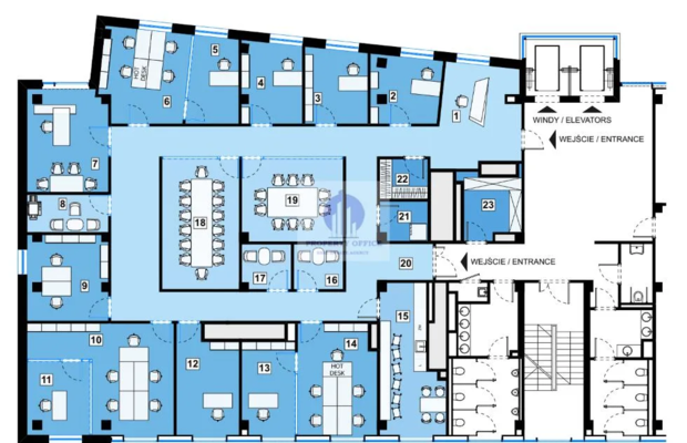 Mokotów: lokal biurowy 420m2 do wynajęcia