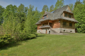 Piękny dom z bali przy lesie, w górach, dz.5799 m2