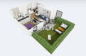 2 pokoje z tarasem i ogrodem, apartamenty Widzew