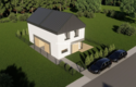 3pok.65m2 dwupoziomowe/nowoczesna bryła budynku 