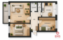 3 pokoje, 58,6 m² | Dwustronne mieszkanie