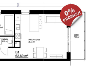 3pok. 63m2 balkon Kraków-Bieżanów 0%