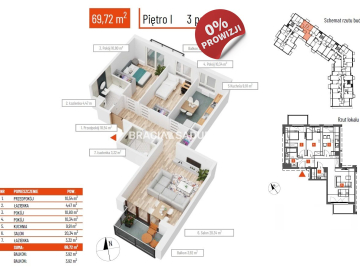 69m2 3pok+os kuchnia 2 balkony Bieżanów-Prokocim 