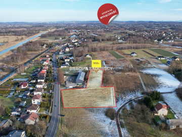 Działka budowlana w Jaśkowicach k/Skawiny gm. Skawina, powiat krakowski. Działka o powierzchni 6200 m2 i wymiarach części główn