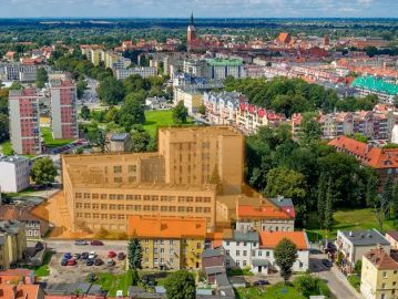 Elbląg, budynki biurowe, 9040 m2, sprzedam 6 000 000 zł, netto.  
  
Na sprzedaż kompleks budynków biurowo-technicznych z parki