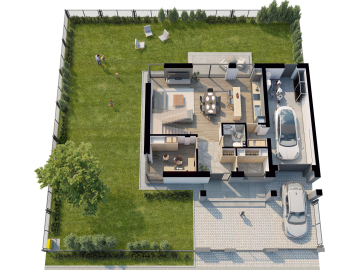 Wawer Las dom z dużym salonem 44m2