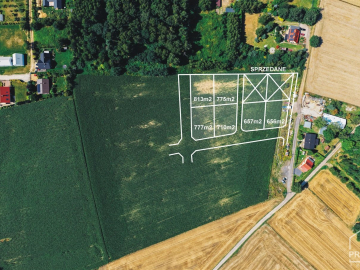Działki na sprzedaż, powierzchnie od 626 do 813 m2