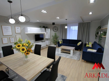 Prezentujemy wyjątkową ofertę wynajmu przestronnego mieszkania trzypokojowego o powierzchni około 70 m², oferowanego przez Arka