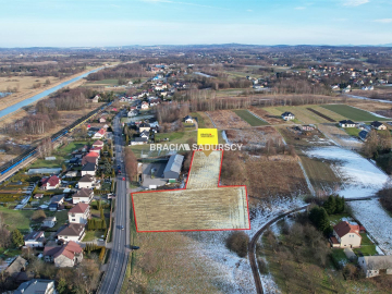 Działka budowlana w Jaśkowicach k/Skawiny gm. Skawina, powiat krakowski. Działka o powierzchni 6200 m2 i wymiarach części główn