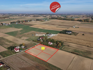 Działka budowlana Sieciechowice blisko Krakowa / Iwanowic. Piękna, widokowa działka o wymiarach 35,7 m szerokości (front) i 42,