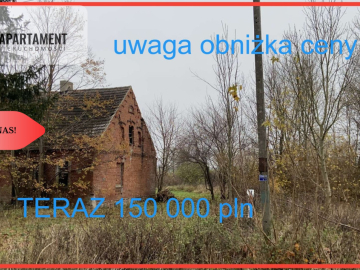Duża działka z domem do odbudowy bądź rozbiórki