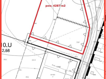 Działka inwestycyjna - market, przychodnia