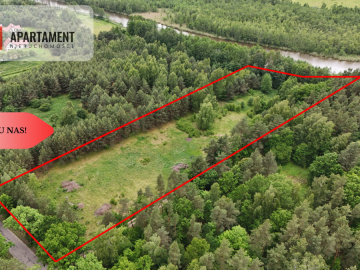 Działka z linią brzegową – Mazury, media, WZ!