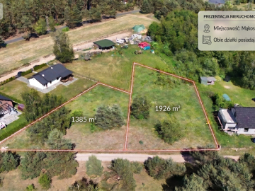Działki 1385 m² i 1926 m² w leśnej otulinie z WZ