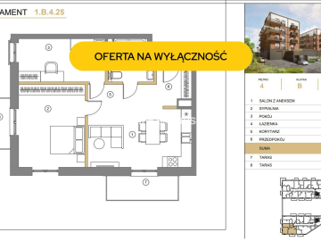 3 pok 65m2 ostatnie piętro 2 balkony winda 