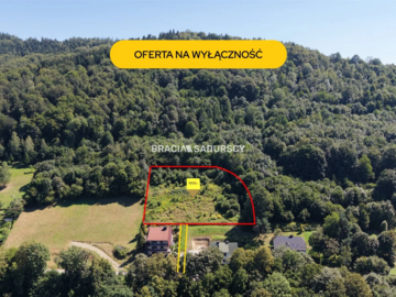 Twój azyl pod lasem z widokiem na góry - widokowa działka budowlano-rolna 3 012 m² | Sucha Beskidzka, os. Garce  

  Szukasz mi
