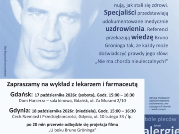 Gdańsk wykład z lekarzem: Prosta droga do pełni zdrowia i szczęścia 17.10.2026